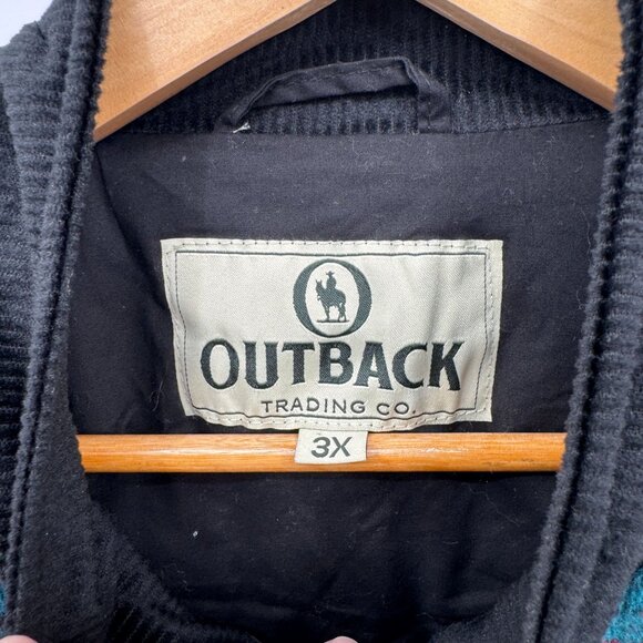 Outback Trading Co Full Zip Maybelle‎ Vest Mens 3X Black Blue Aztec Print Wool - Picture 5 of 11